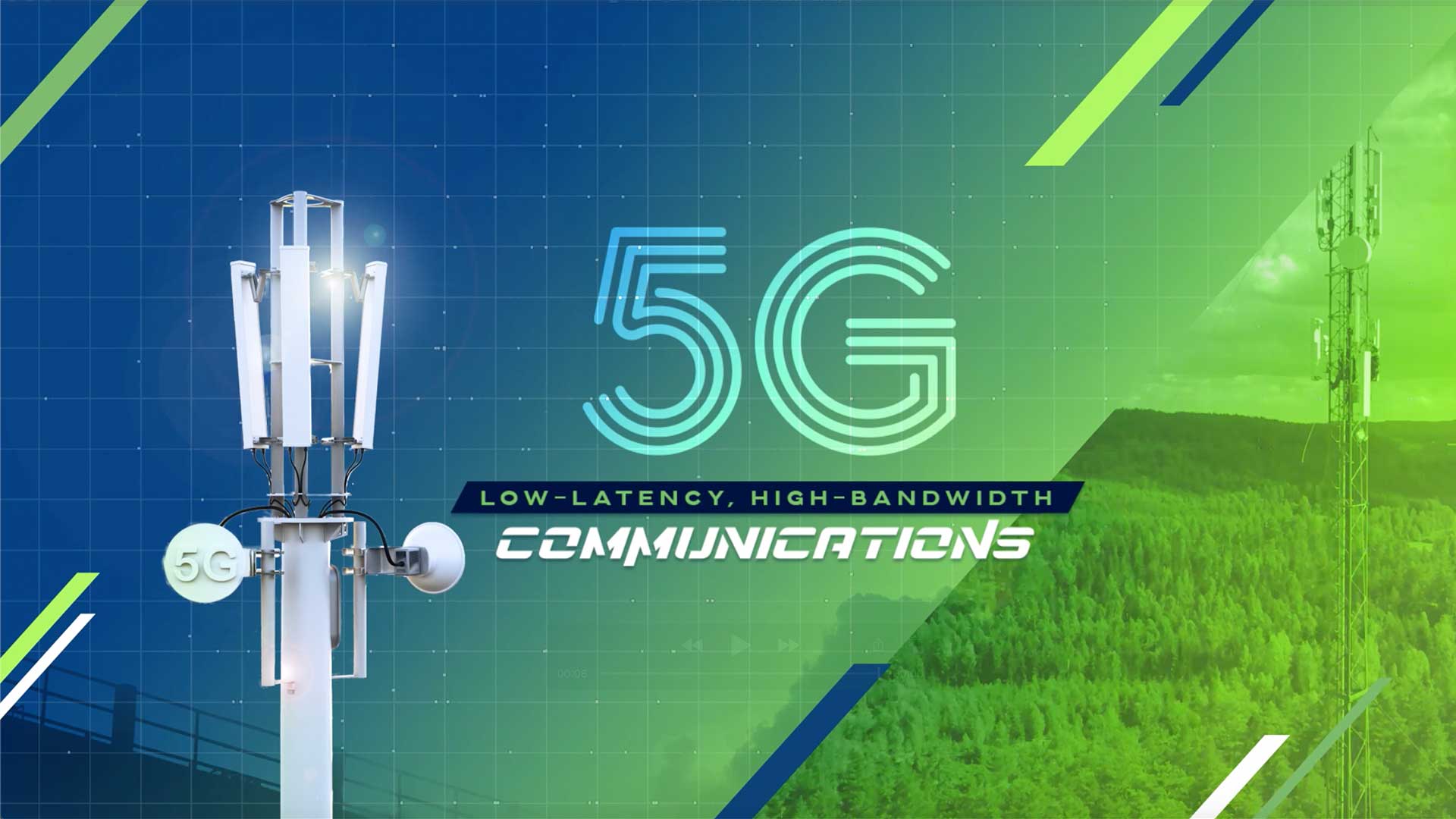 5G logo and video