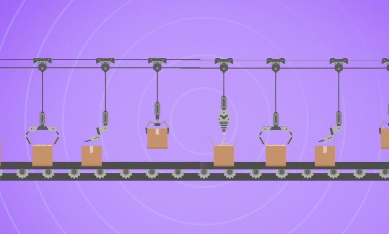 an automation factory line