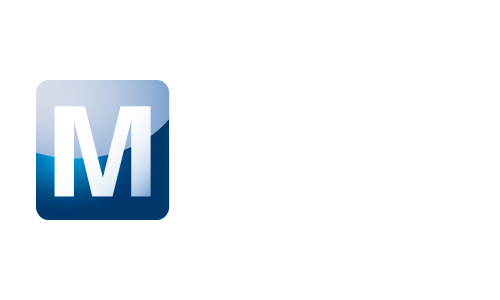 Logo Mouser en quadrichromie principal sur fond noir
