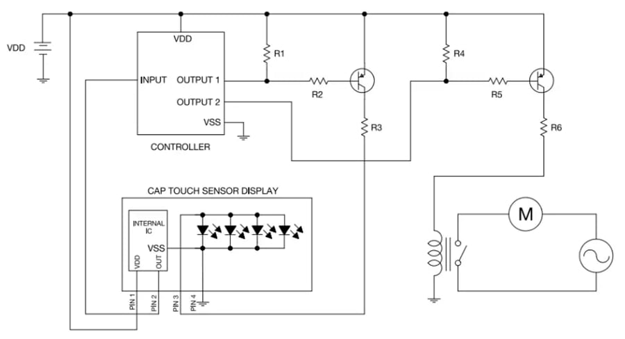 Application Circuit Diagram - VCC CSM Capacitive Touch Sensor Displays