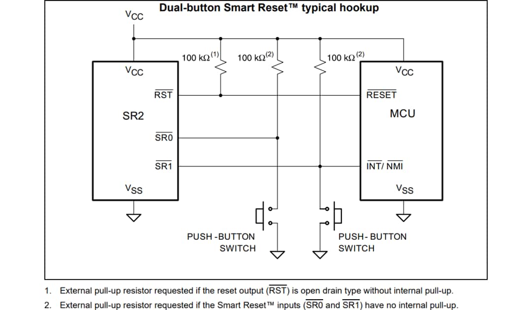 Schéma du circuit d'application - STMicroelectronics CI commutateurs SR2