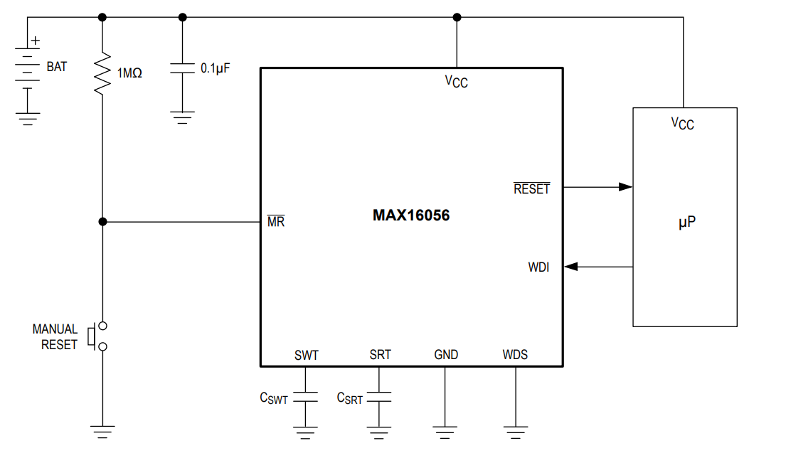 Application Circuit Diagram - Analog Devices / Maxim Integrated MAX16056-MAX16059 Nanopower Supervisory Circuits Application Circuit Diagram - Analog Devices / Maxim Integrated MAX16056-MAX16059 Nanopower Supervisory Circuits
