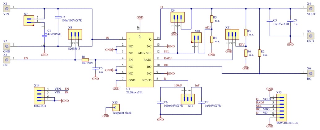 Schematic - Infineon Technologies TLS820B2ELVSE Demo Board