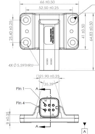 Mechanical Drawing - ACEINNA OpenIMU300RI Inertial Measurement Unit Mechanical Drawing - ACEINNA OpenIMU300RI Inertial Measurement Unit