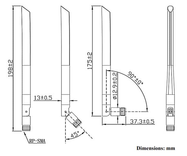 Abracon AEACAC198013-S5GNR 5G/4G External Whip Antenna Abracon AEACAC198013-S5GNR 5G/4G External Whip Antenna