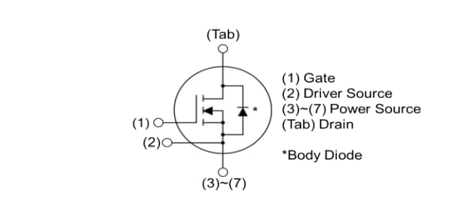 Schéma du circuit d'application - ROHM Semiconductor MOSFET à 7 broches de type tranchée SiC SCTxxxAW7/SCT3xxxKW7