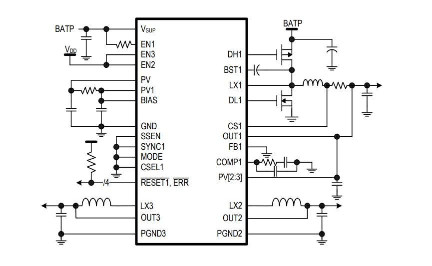 Schéma - Analog Devices Inc. Circuit intégré de gestion de l'alimentation MAX20028