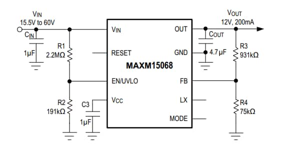 Analog Devices Inc. CI régulateurs de tension et modules de puissance MAXM15068