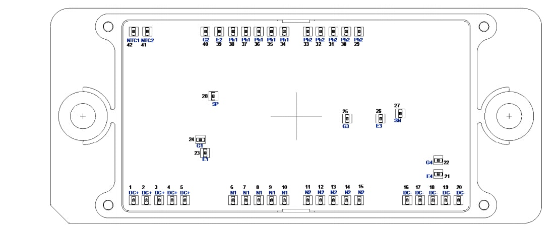 Plan mécanique - onsemi Modules Q2Pack et Q2BOOST NPC à trois niveaux