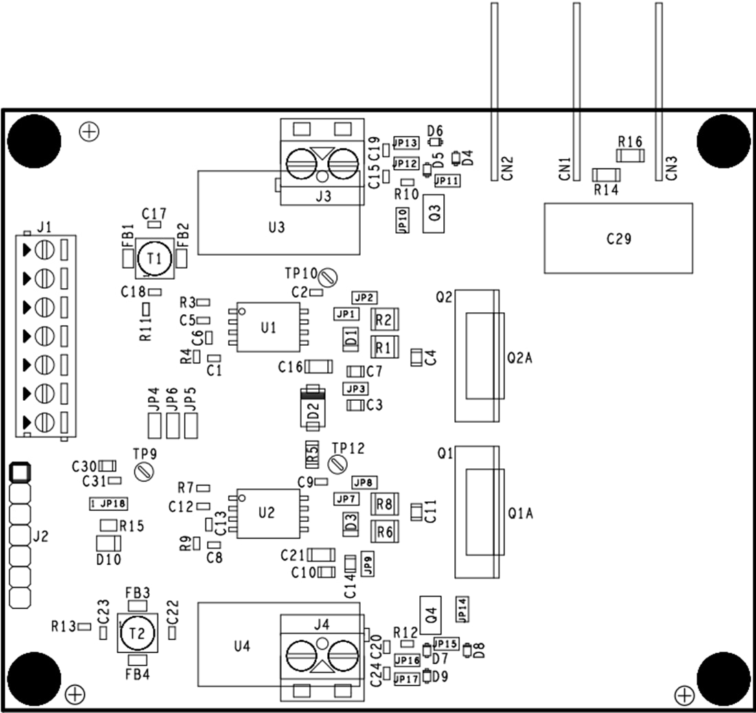 Plan mécanique - STMicroelectronics Carte de démonstration de pilote de grille EVALSTGAP2HSM