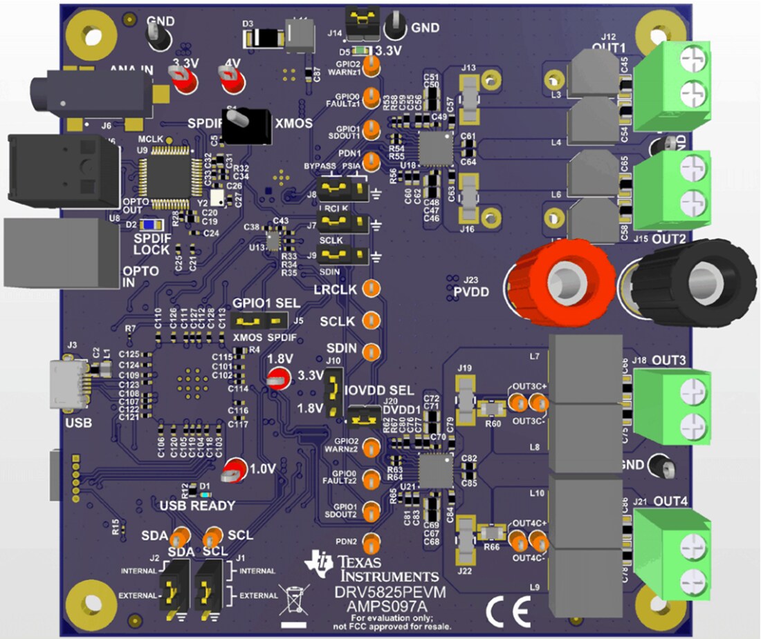 Plan mécanique - Texas Instruments Module d'évaluation (EVM) d'amplificateur DRV5825PEVM