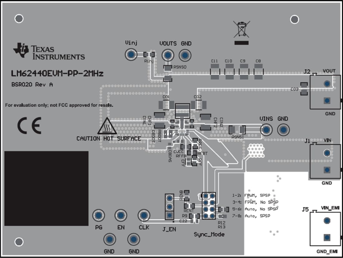 Plan mécanique - Texas Instruments Module d'évaluation de convertisseur LM62440EVM-PP-2MHZ