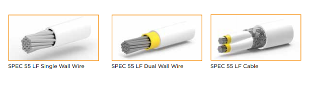 Graphique - TE Connectivity Fil et câble SPEC 55 à faible teneur en fluorure