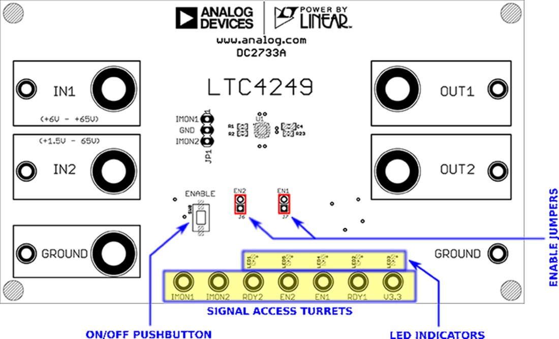 Plan mécanique - Analog Devices Inc. Système de démonstration DC2733A pour le LTC4249