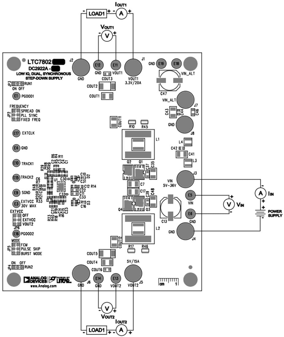 Plan mécanique - Analog Devices Inc. Circuits de démonstration DC2922A-A/DC2922A-B pour LTC7802