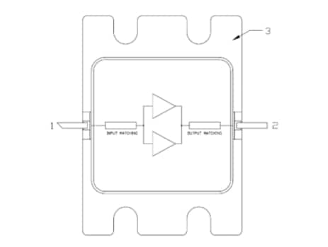 Schéma de principe - MACOM HEMT GaN 500 W, 2,7 GHz à 3,1 GHz CGHV31500F1
