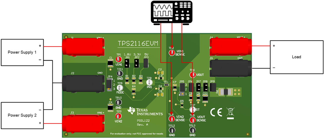 Graphique - Texas Instruments Module d'évaluation multiplexeur TPS2116EVM