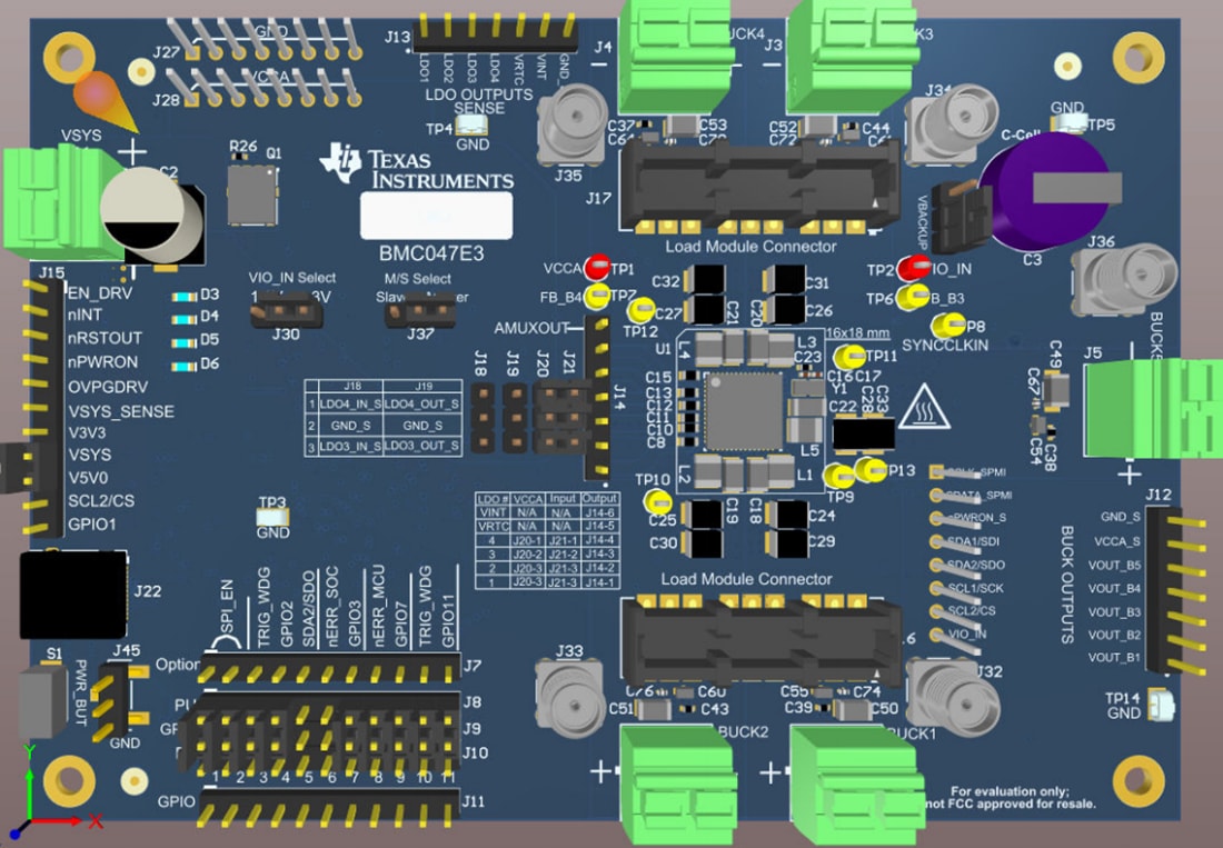 Plan mécanique - Texas Instruments Modules d’évaluation (EVM) PMIC TPS6594xEVM
