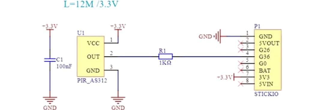 Schematic - M5Stack M5StickC PIR Hat