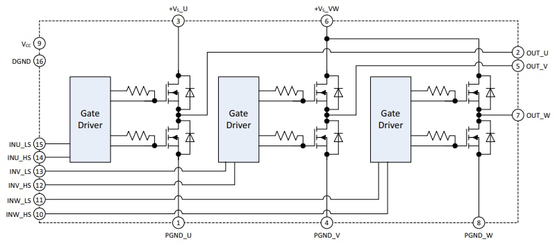 Schematic - Apex Microtechnology SA310 Brushless DC Motor Driver