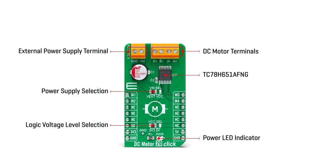 Mikroe DC Motor 20 Click Mikroe DC Motor 20 Click