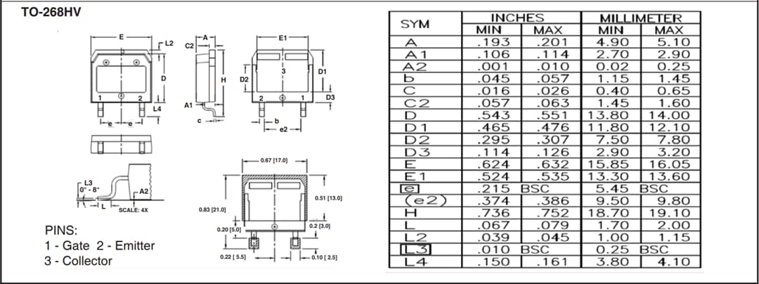 Plan mécanique - IXYS IGBT BiMOSFET™ à conduite inversée IXBx14N300HV Plan mécanique - IXYS IGBT BiMOSFET™ à conduite inversée IXBx14N300HV
