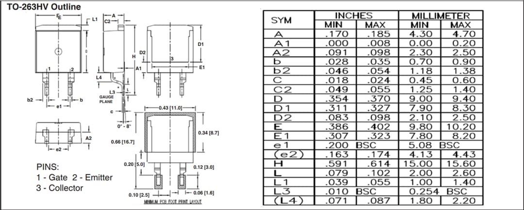 Plan mécanique - IXYS IGBT BiMOSFET™ à conduite inversée IXBx14N300HV Plan mécanique - IXYS IGBT BiMOSFET™ à conduite inversée IXBx14N300HV