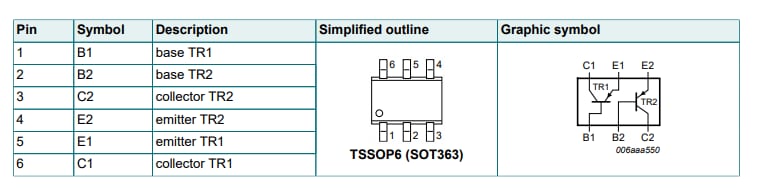 Schéma du circuit d'application - Nexperia Transistors doubles appariés PNP/PNP PMP3906AYS/-Q
