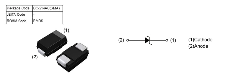 Circuit de localisation - ROHM Semiconductor Diodes Zener automobiles PTZTFTE251