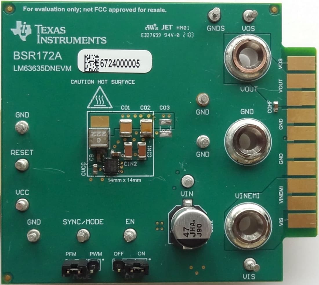 Plan mécanique - Texas Instruments Module d'évaluation de régulateur LM63635DNEVM