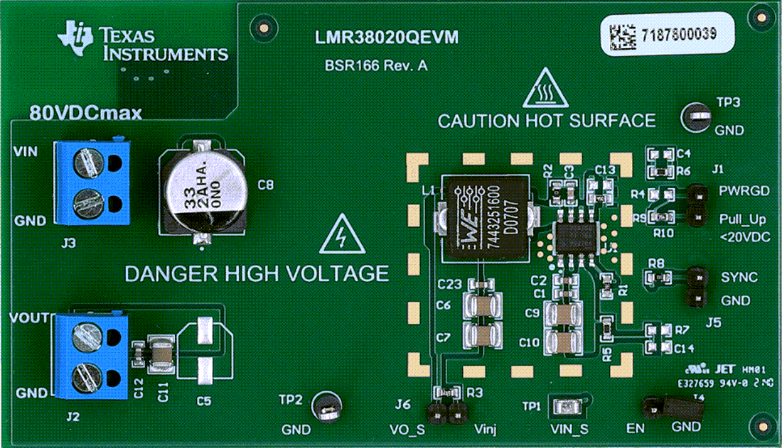 Plan mécanique - Texas Instruments Modules d'évaluation LMR38020/LMR38020QEVM