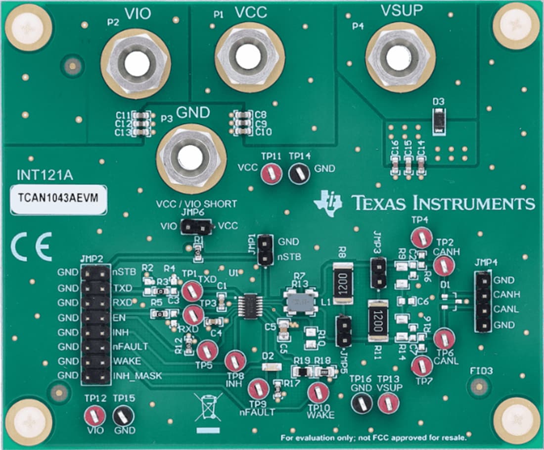 Plan mécanique - Texas Instruments Module d'évaluation pour émetteur-récepteur TCAN1145EVM