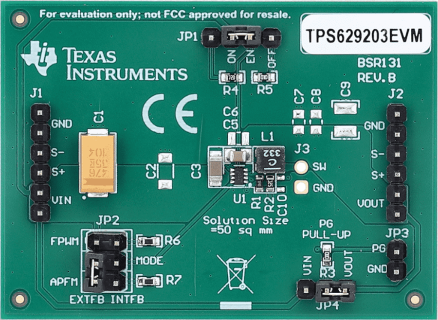 Plan mécanique - Texas Instruments Modules d'évaluation TPS629203EVM