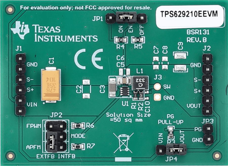 Plan mécanique - Texas Instruments Module d'évaluation de convertisseur TPS629210EEVM