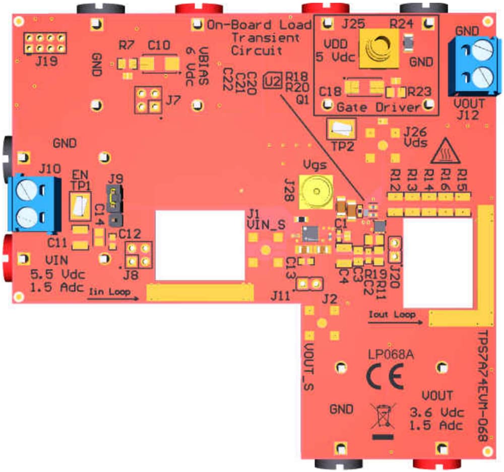 Plan mécanique - Texas Instruments Module d'évaluation de régulateur TPS7A74EVM-068