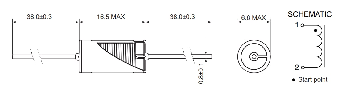 Plan mécanique - Signal Transformer / Bel Inducteurs de puissance axiaux fixes SFAPI