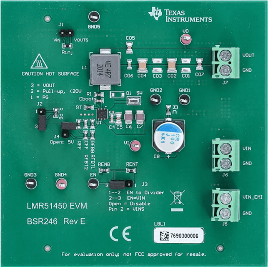 Plan mécanique - Texas Instruments Module d'évaluation de convertisseur LMR51450EVM