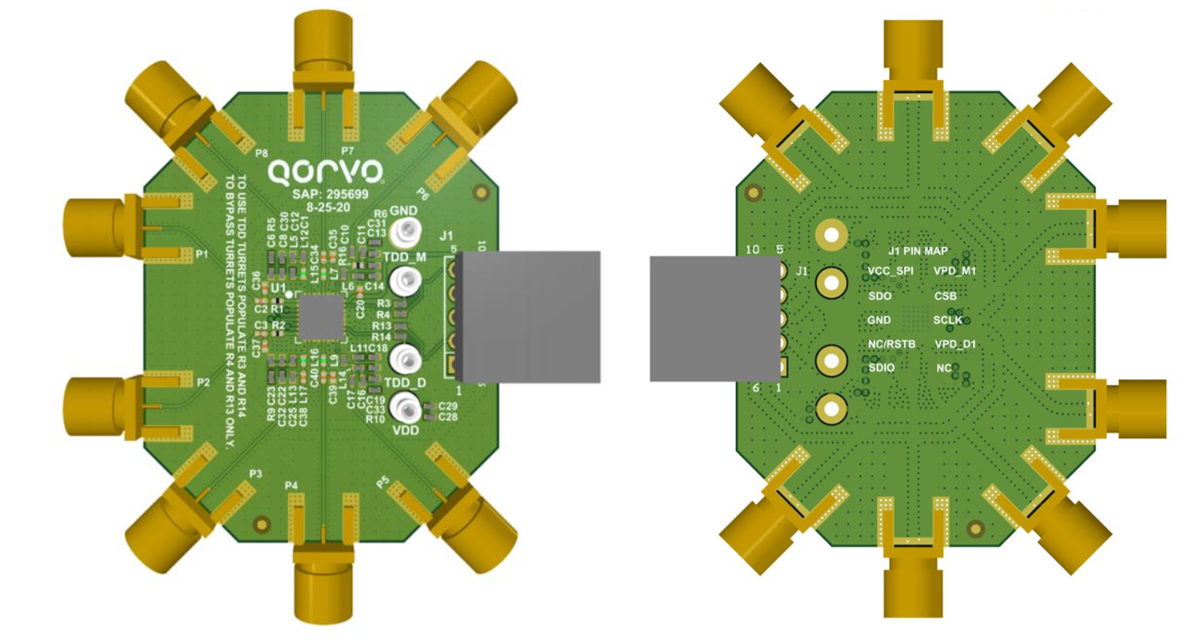 Qorvo Carte d'évaluation QPB9350EVB de 0,7 GHz to 1,0 GHz