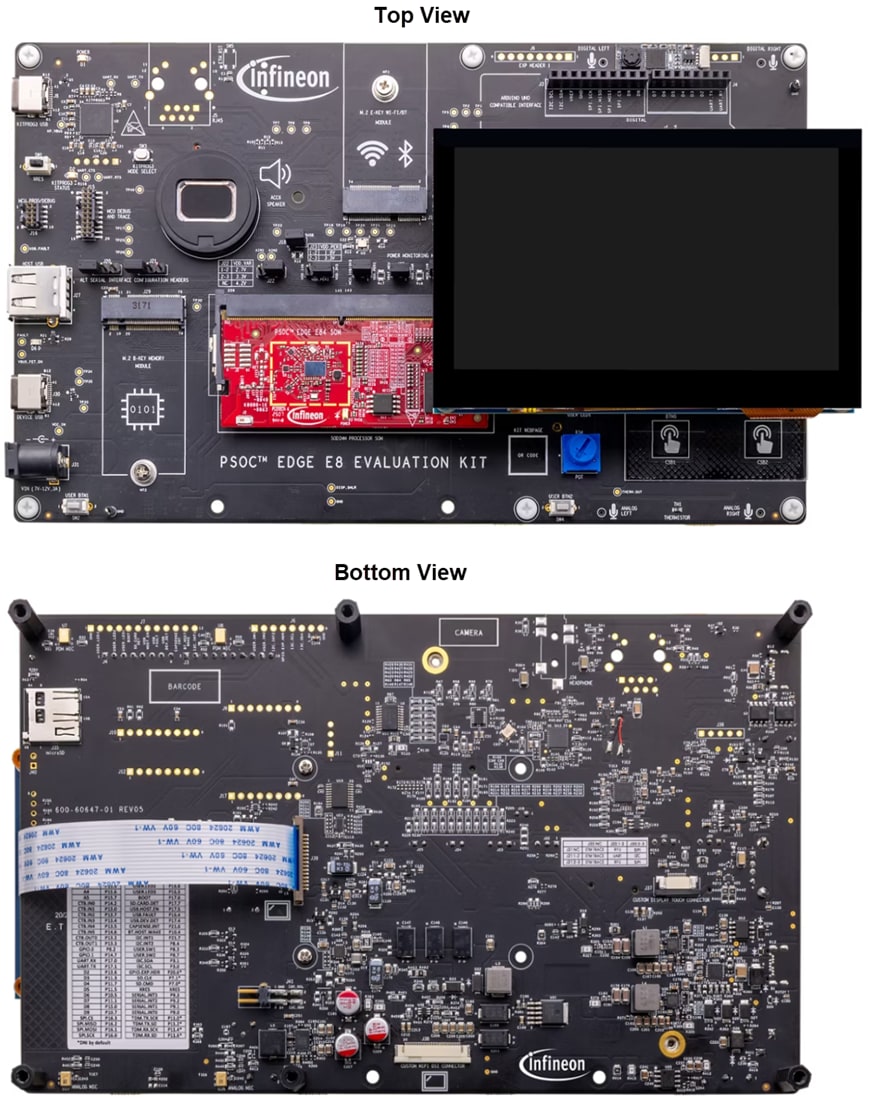 Plan mécanique - Infineon Technologies  Kit d'évaluation PSOC™ Edge E84 KITPSE84EVALTOBO1