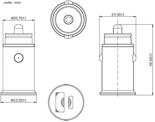 Plan mécanique - CUI Inc Convertisseurs CC-CC SCI30AC