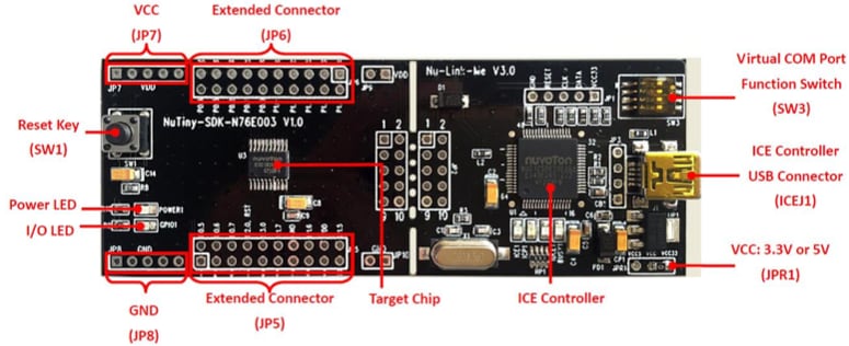 Nuvoton NT-N76E003 Evaluation Board