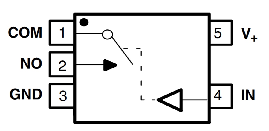 Circuit de localisation - Texas Instruments Commutateur analogique SPST à usage général TS5A4594