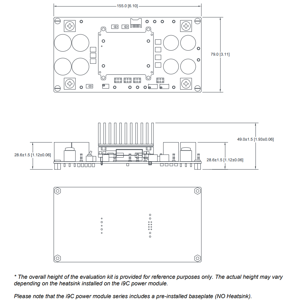Plan mécanique - TDK-Lambda Kit d'évaluation i9CxxA-C03-EVK-S1