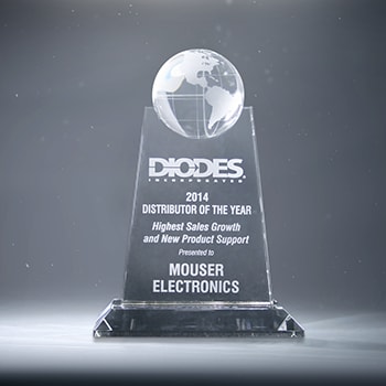Mouser Named Distributor of the Year by Diodes Inc.