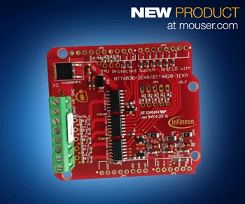 Infineon's Arduino-Compatible 24V PROFET Switch Shield Now at Mouser Electronics