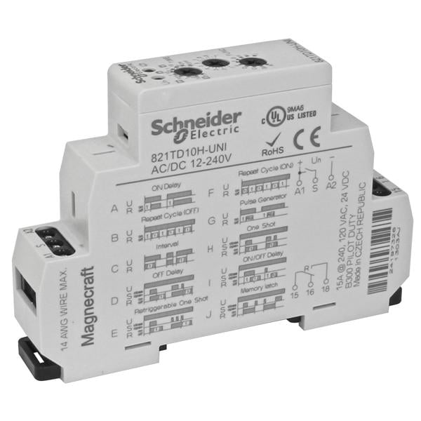 MAGNECRAFT 821TD10H-UNI TIME DELAY RELAY 10DAYS,12 to 240VAC//DC SPDT